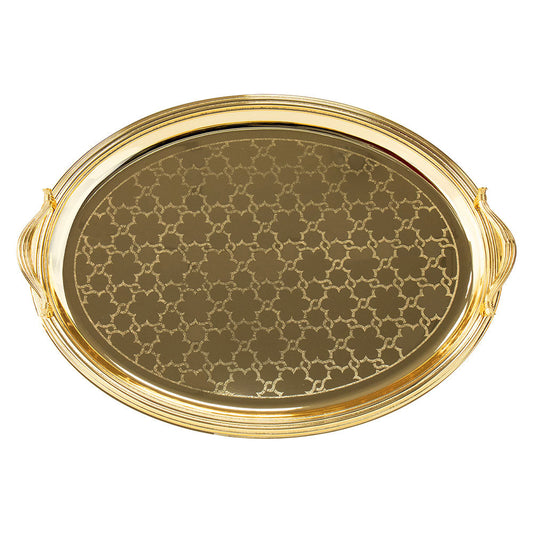 SQ Professional Durane Ornate Party Serving Tray Gold 5876FG Set of 3 Oval 10975
