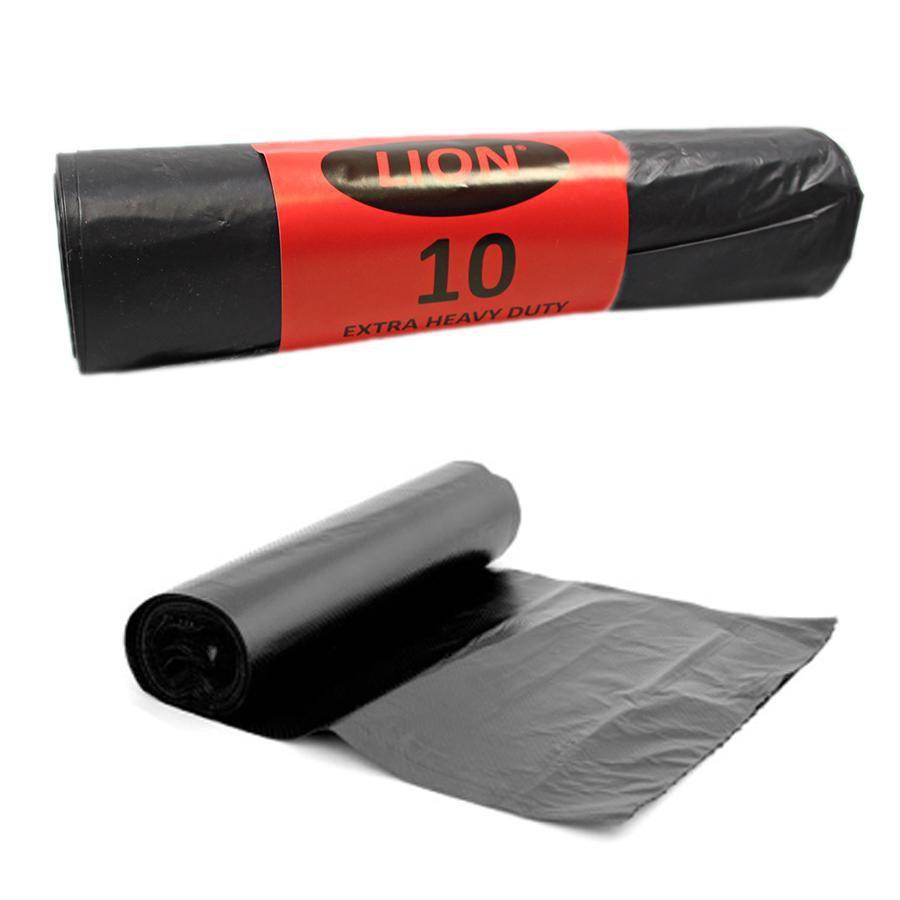 Black Refuse Sacks Black Bin Bags 29 x 34" Roll of 10 31748