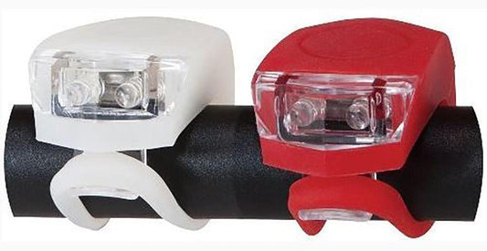 2 LED Light Set Silicone Bike Lights Flexible Waterproof Red / White 3410 A