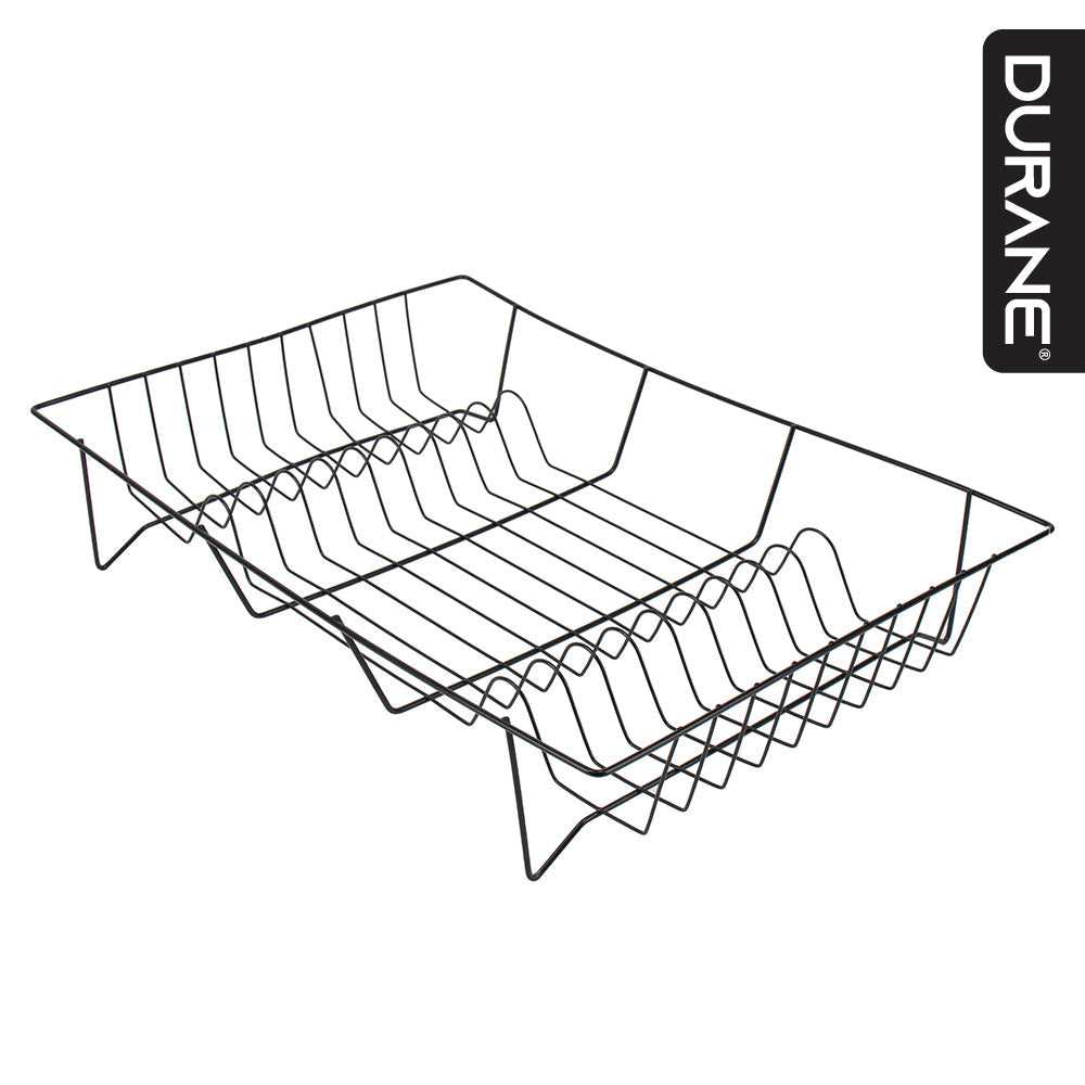 SQ Durane Metal Kitchen Dish Drainer 48 x 32 x 8 cm Black 11019