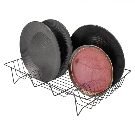 SQ Durane Metal Kitchen Dish Drainer 48 x 32 x 8 cm Black 11019