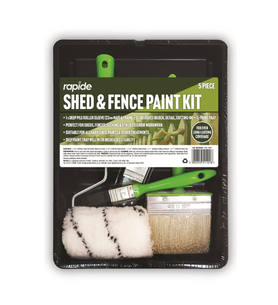 Rapide Shed And Fence Paint Tray And Roller Set Kit