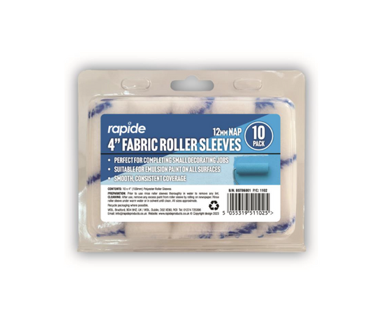 Rapide 4" Paint Roller Sleeve Refills Pack Of 10