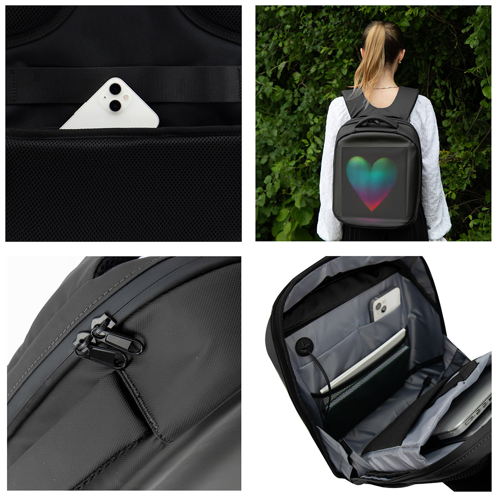 Durane LED Backpack 30 x 13 x 40 cm Black 11051