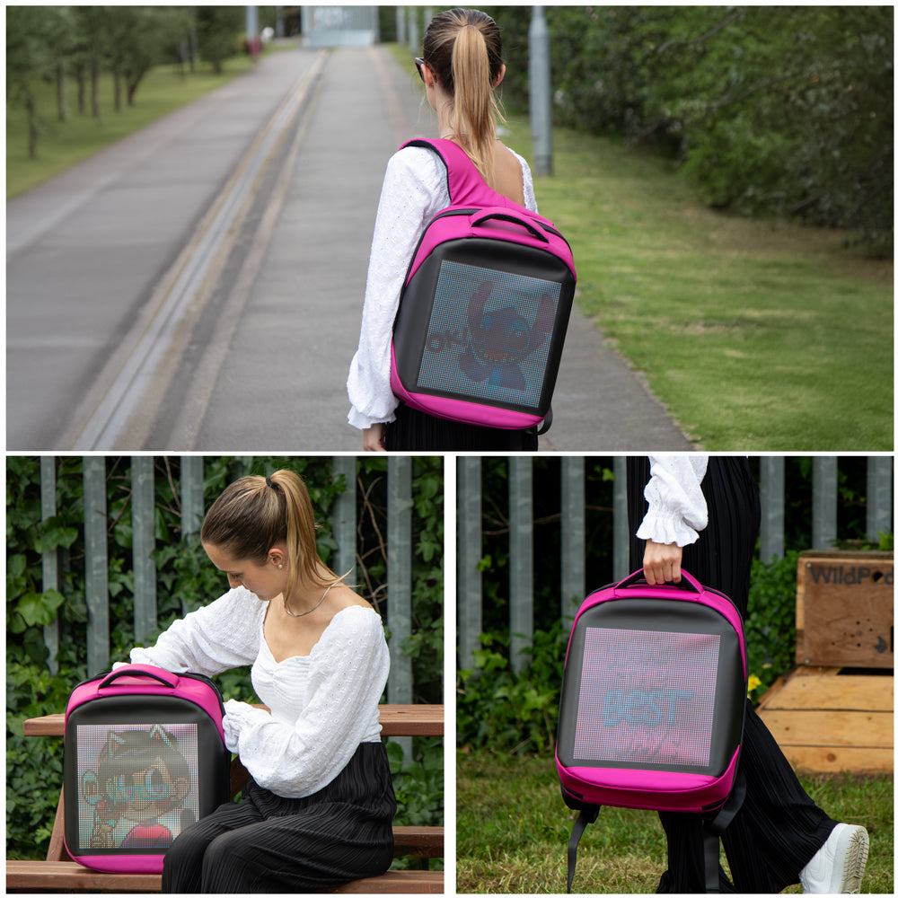 Durane LED Backpack 30 x 13 x 40 cm Pink 11055