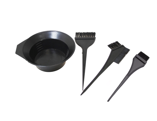 Plastic Hairdresser Hair Dye Colouring Brushes And Bowl Kit