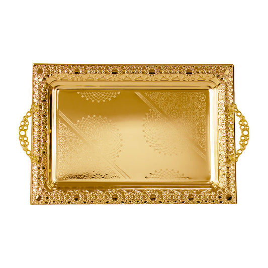 SQ Professional Durane Ornate Party Serving Tray Gold 5946FG Set of 3 Oblong 11200