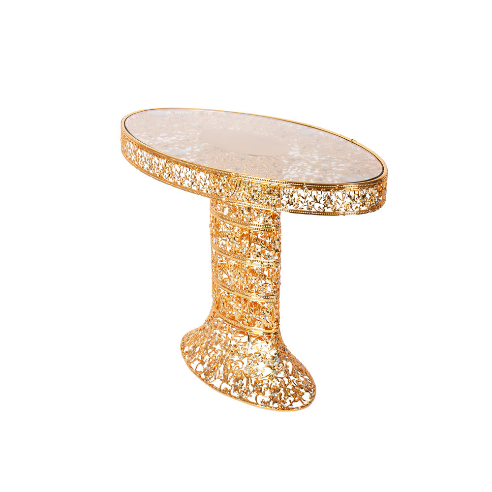 Sq Professional Durane Ornate Coffee Table Gold With Glass Top Z009S Oval