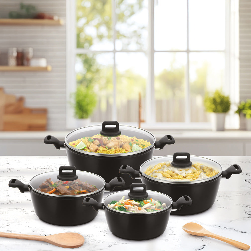 Sq Professional Zoya Forged Stockpot Set Of 4 Black