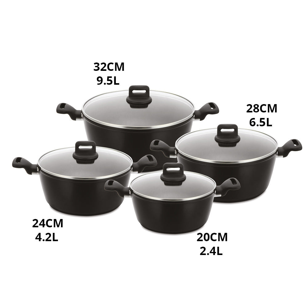 Sq Professional Zoya Forged Stockpot Set Of 4 Black
