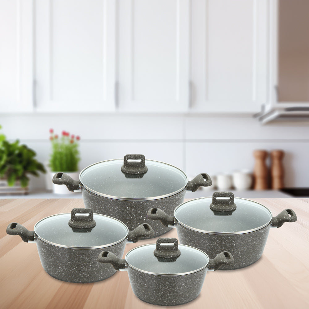 Sq Professional Zoya Forged Stockpot Set Of 4 Marbled Grey