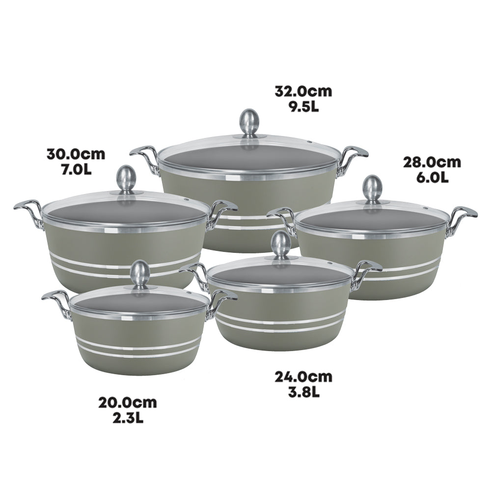 Sq Professional Seramiq Mianra Diecast Stockpot Set Of 5 Moonstone
