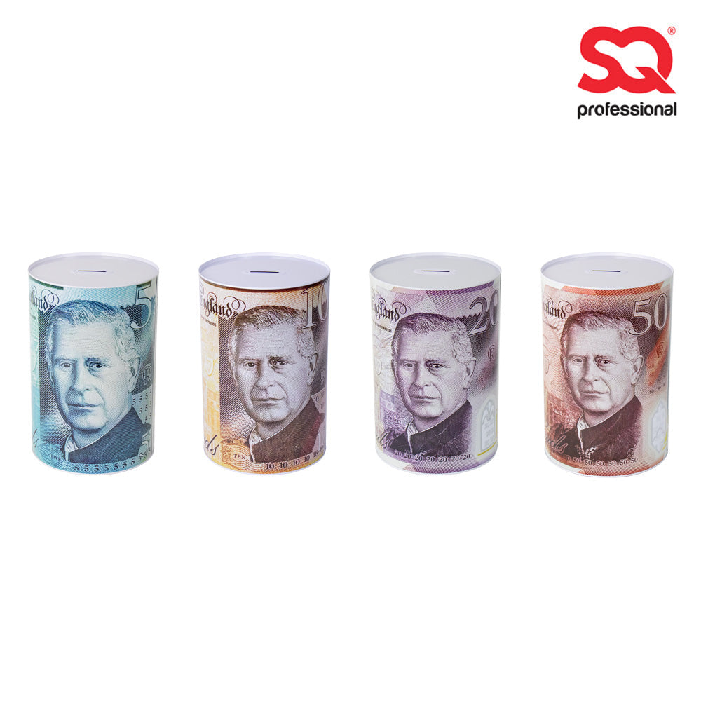 Mtl450 Extra Large Coin Money Tin Piggy Bank Savings Box 19.8 X 30Cm Assorted Designs King / Queen Tin005A /