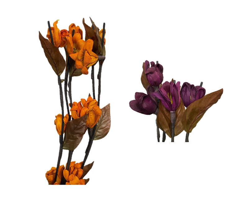 Long Stem Floral Twigs Home Decoration With Flowers And Leaves 160Cm Assorted Colours