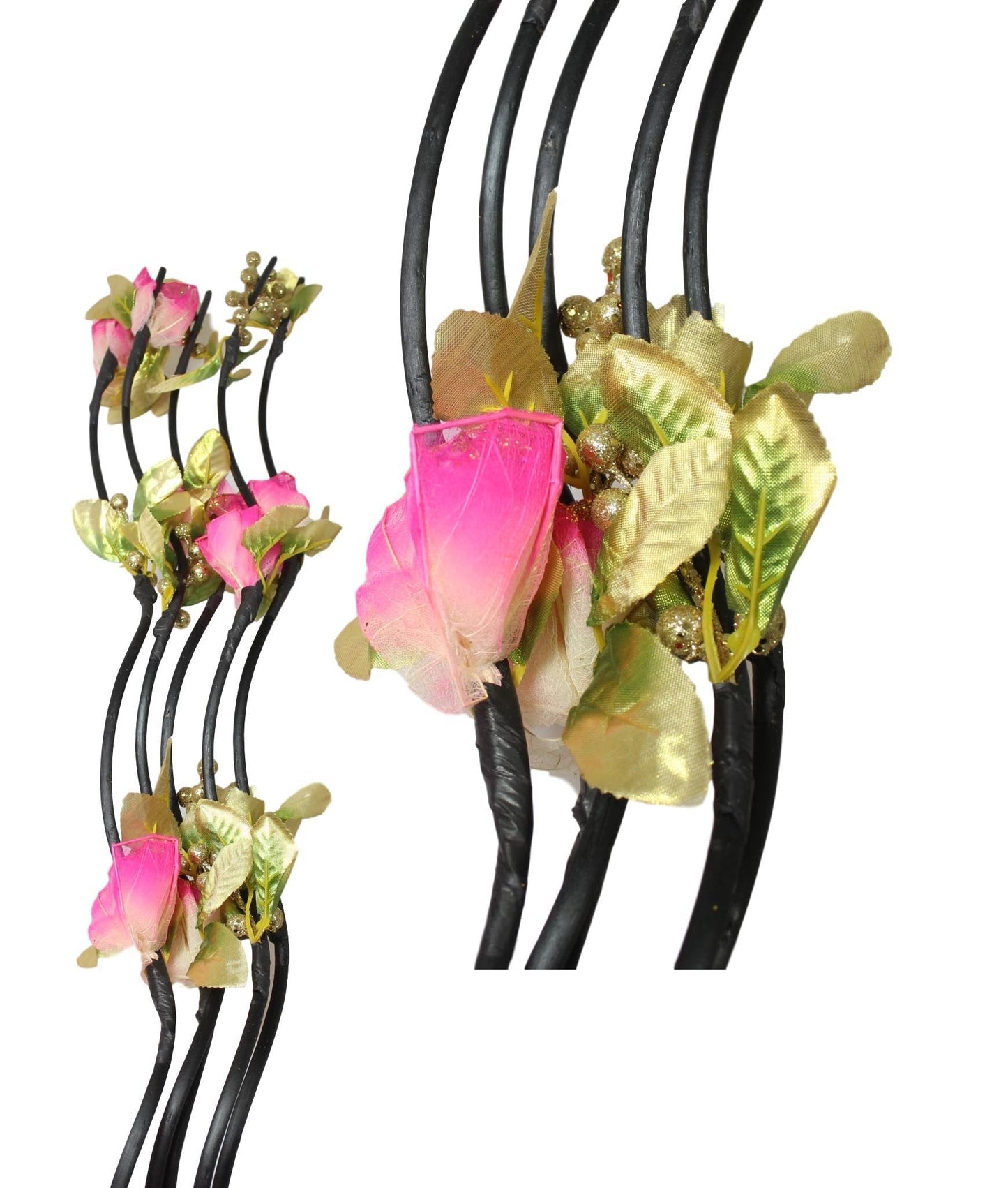Long Stem Floral Twigs Home Decoration With Plastic Flowers And Leaves 154Cm Assorted Colours