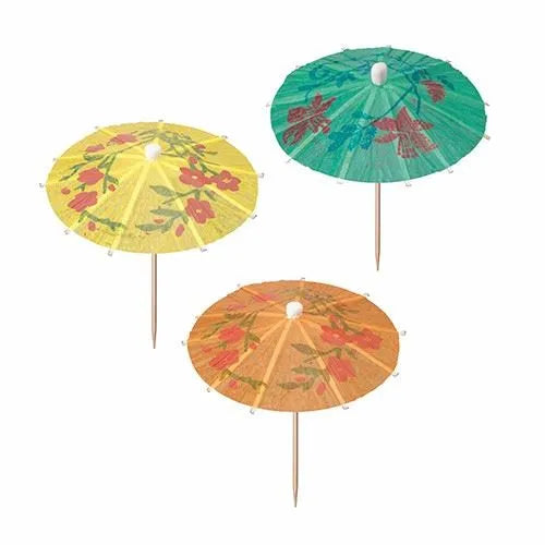 Mini Tropical Food Cocktail Drinks Umbrella Picks 6pcs 10 cm 12662