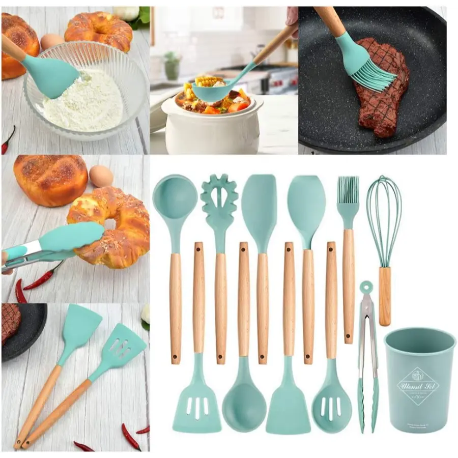 Heat Resistant & Safe! Wholesale Silicone Cooking Utensil Set ( UK)