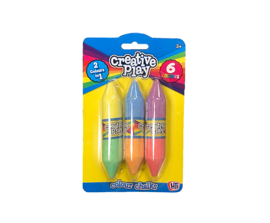 2 in 1 Coloured Chalks Pack of 3 1376577