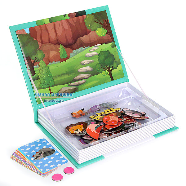 Magnetic Book - Animal Edition - 14 Cards & 45 Magnets