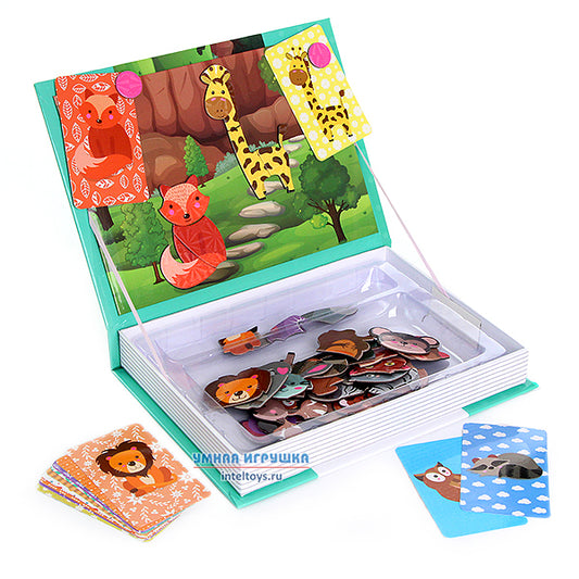 Magnetic Book - Animal Edition - 14 Cards & 45 Magnets