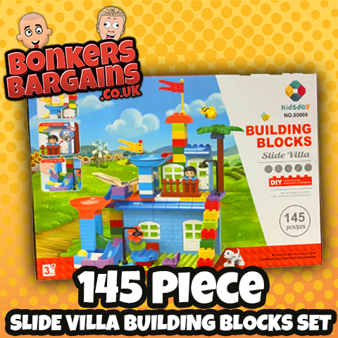 145 Pieces Slide Villa Building Blocks Set