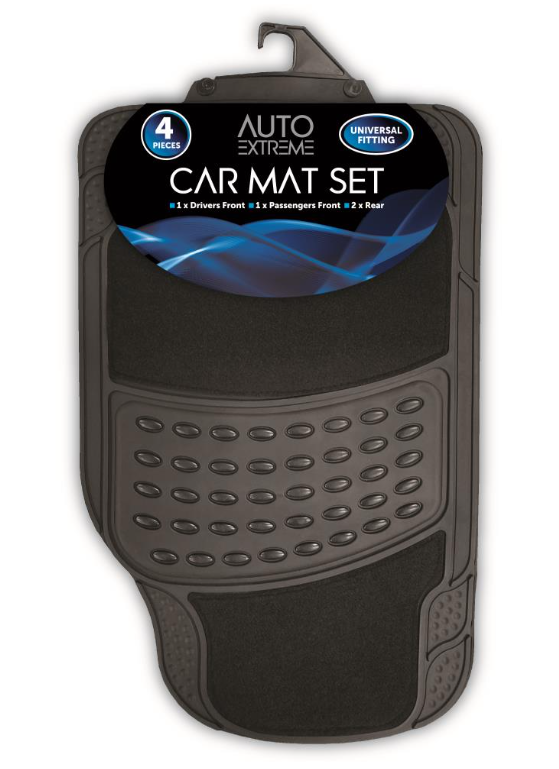 Rapide Ax Carpet And Rubberised Car Mat Set Of 4