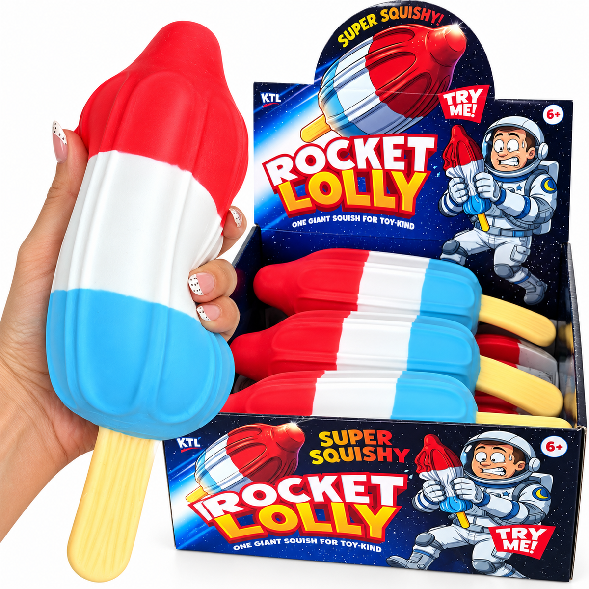 XXL Jumbo Squishy Rocket Lolly KTL Fidget Squish Sensory AMSR Toy
