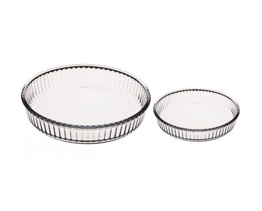 Pb Borcam Glass Round Pie Plan Dishes Set Of 2 32 (Parcel Plus Rate)