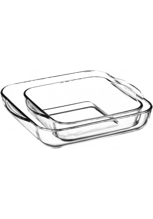 Pb Borcam Square Roaster Oven Dish Set Of 2 1.95 + 3.2 Litre (Parcel Plus Rate)