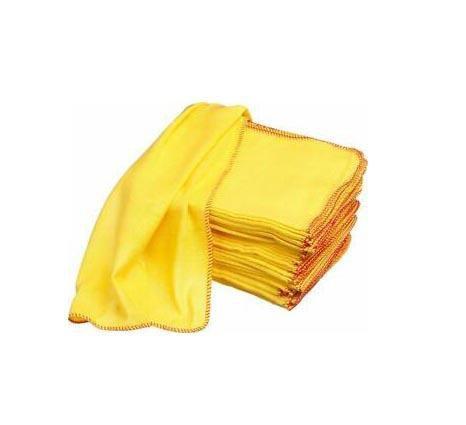 Yellow Duster Cloth Indoor Household Cleaning " Pack Of 15