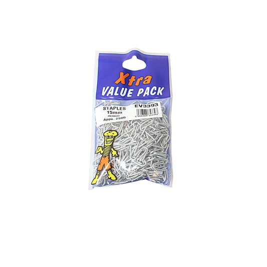 15mm Galvanised Staples Xtra Value Diy 53399