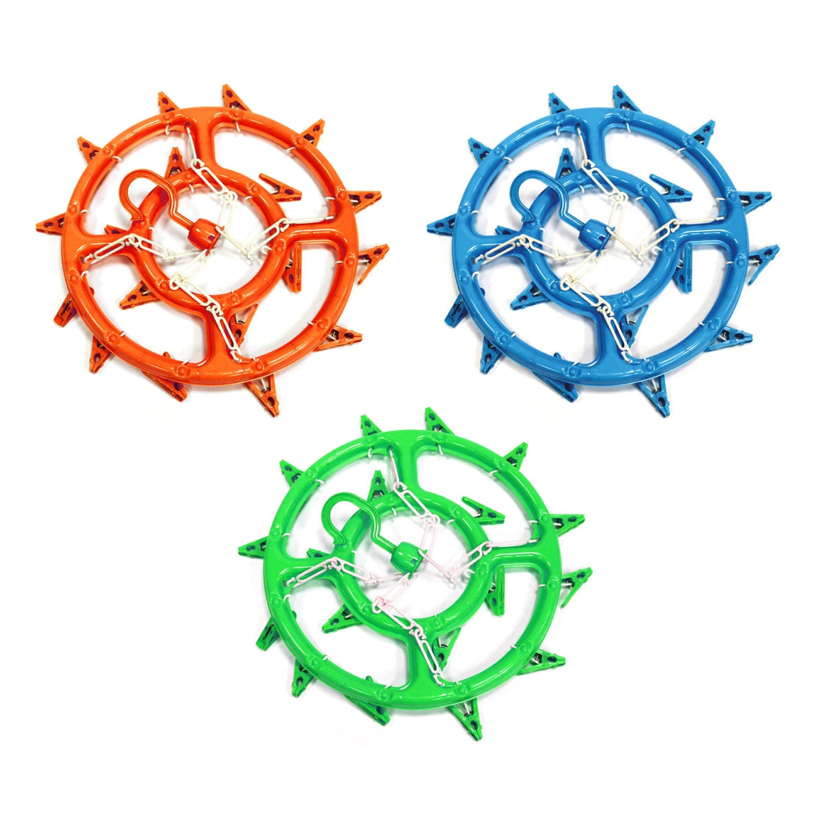 Round Plastic Laundry Clothes Peg Hanger Assorted Colours
