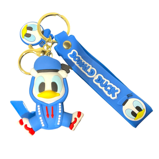 Donald Duck in Pikachu Outfit Style 3D Silicone Keychain Keyring Pendant