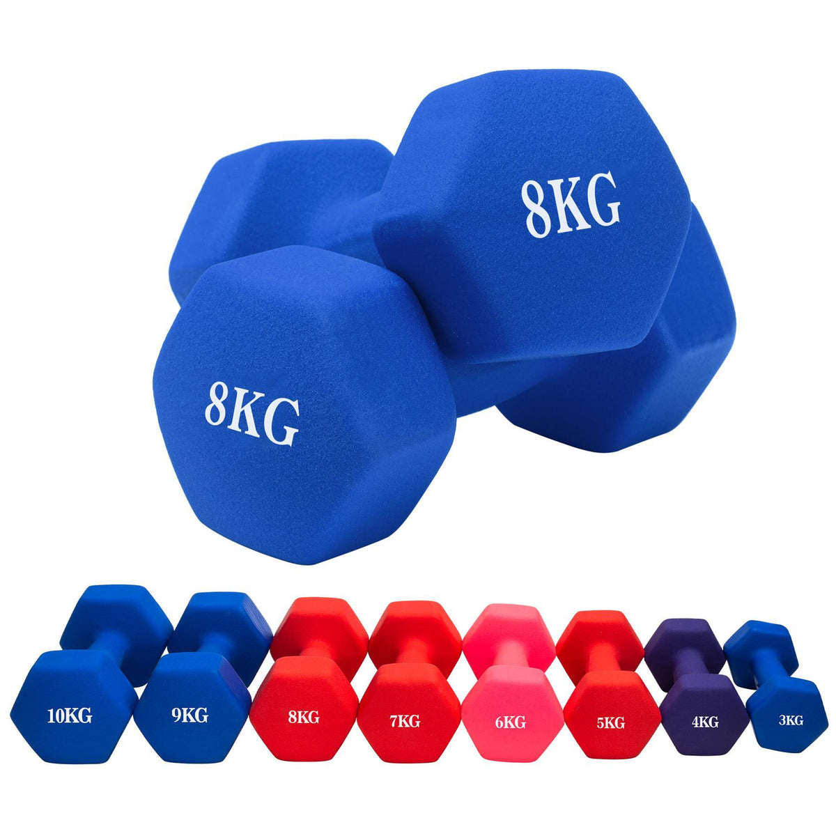 Weight Training Vinyl Dumbbell 8Kg Assorted Colours