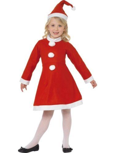 Christmas Santa Claus Girls Costume Dress One Size Age 6-9 Years 1765