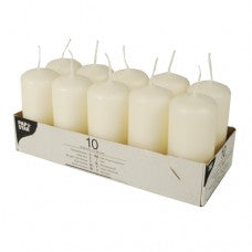 Pillar Candles 9cm Pack Of 10 - Cream