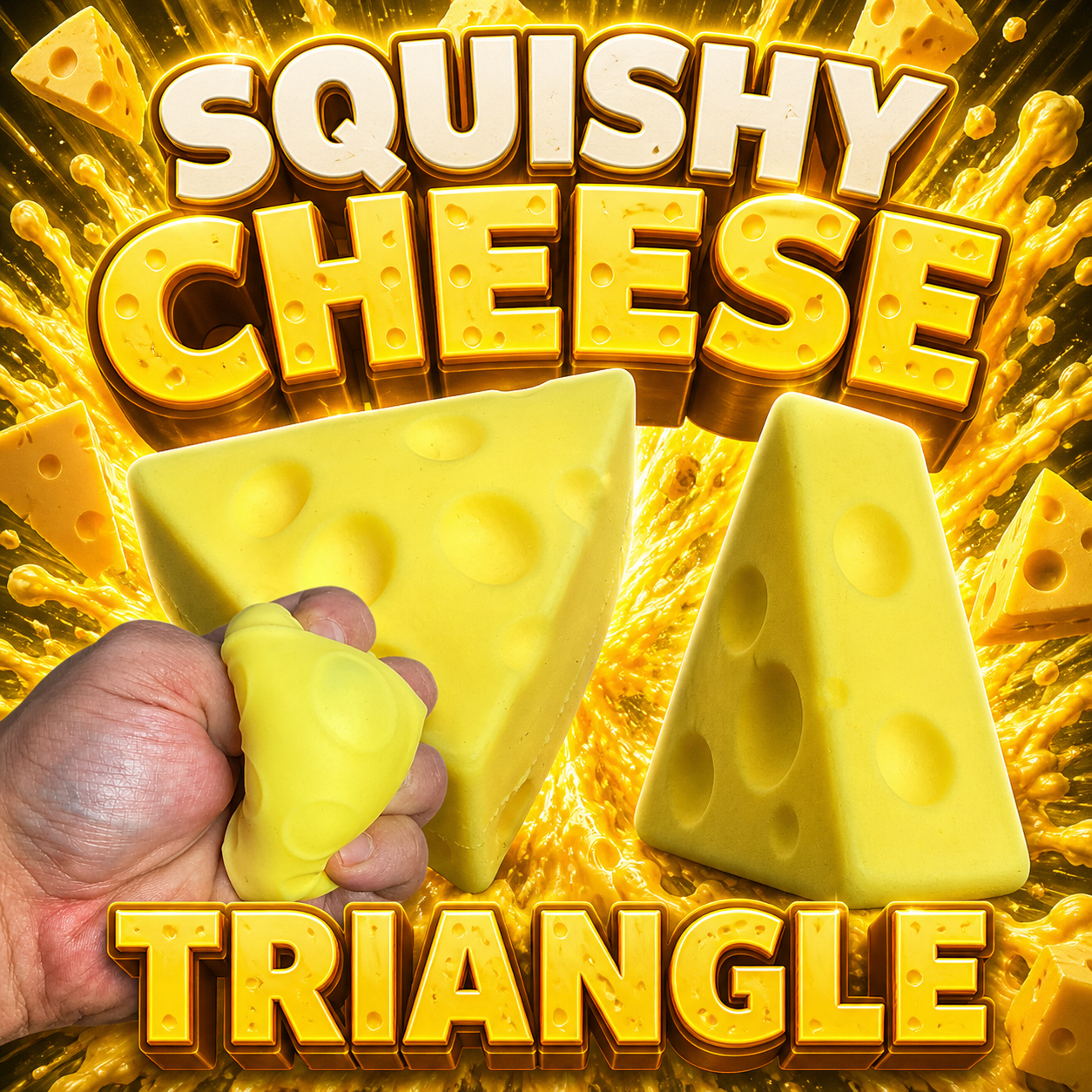 Squishy Cheese Triangle Sensory Squish Fidget Toy
