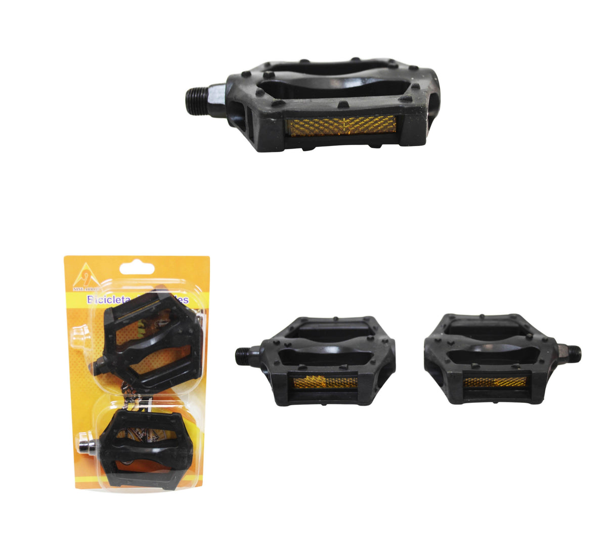 Bicycle Bike Pedals With Reflective Safety Strip 10 X 8Cm