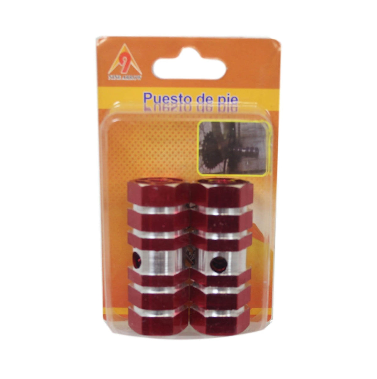 Aluminium Striped Bike Bicycle Pedal Foot Rest Axle Peg 7 X 2.3Cm Pack Of 2 Assorted Colours