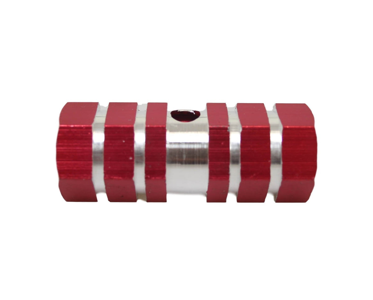 Aluminium Striped Bike Bicycle Pedal Foot Rest Axle Peg 7 X 2.3Cm Pack Of 2 Assorted Colours