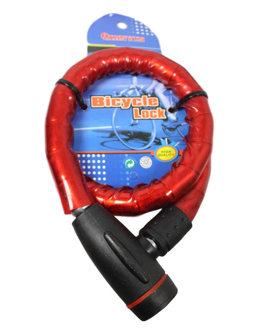 Thick Bicycle Bike Lock with 2 Keys Assorted Colours 1883