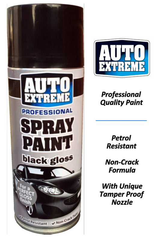 Auto Extreme Spray Paint Black Gloss 400ml 1921 A