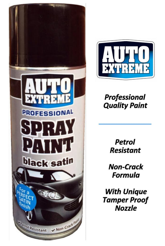Auto Extreme Spray Paint Black Satin 400ml  1929