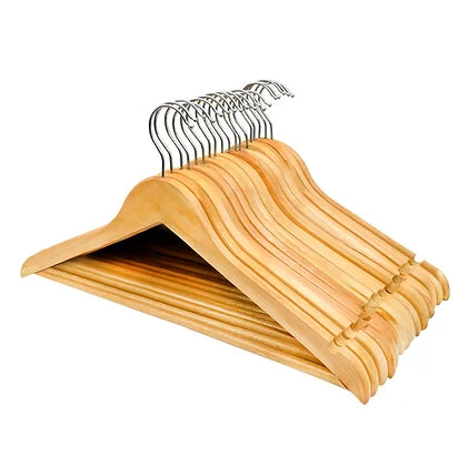 Pack of 20 Wooden Clothes Coat Hangers 44 x 23 cm 600070 WH2
