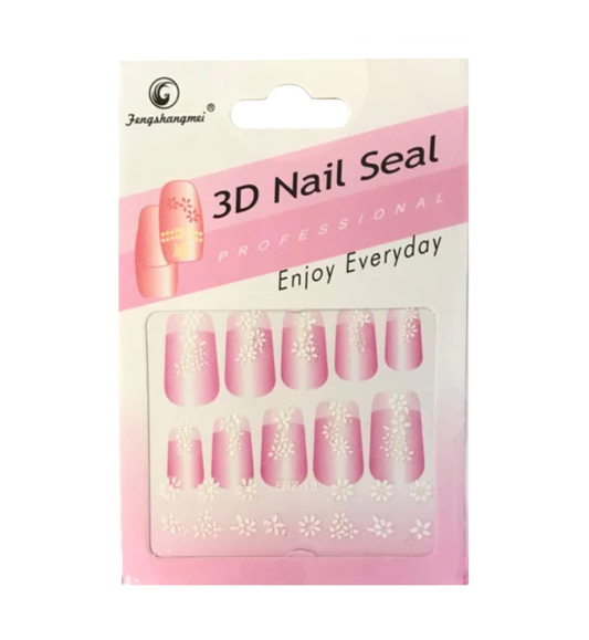 Nail Art Stickers Flower Design Single Sheet Assorted Colours 1936