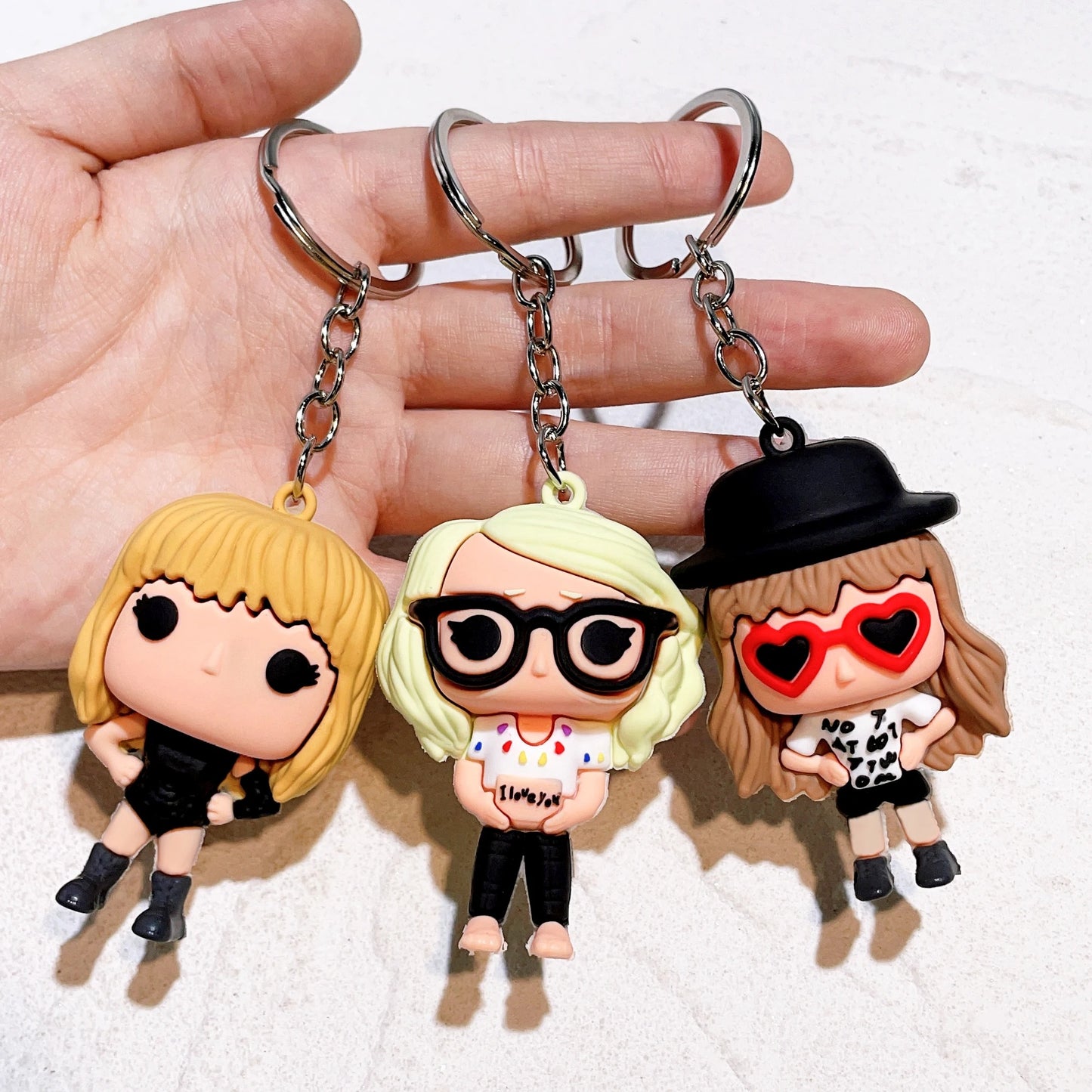 Taylor Swift Swifties Style 4 Pack Collectors 3D Silicone Keychain Keyring Pendant