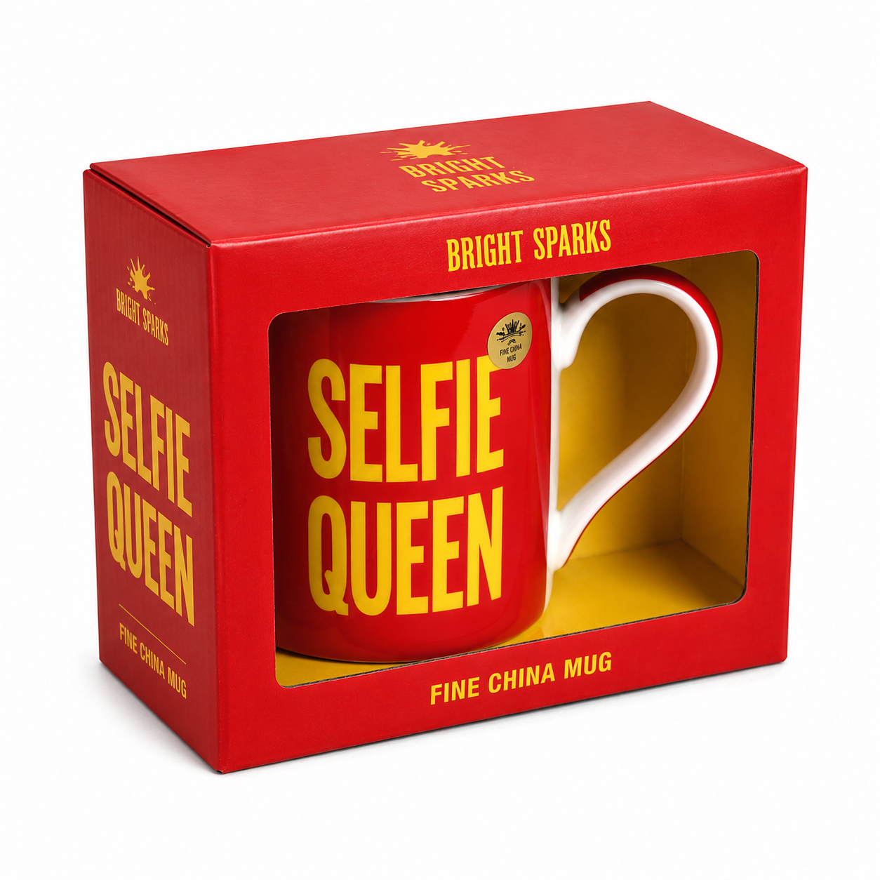 Selfie Queen Mug Gift Set Coffee Tea Mug Red Fine China Microwave Safe