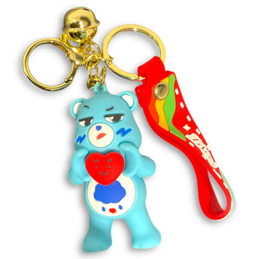 Care Bears Blue Style Grumpy Bear 3D Silicone Keychain Keyring Pendant
