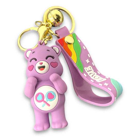Care Bears Lilac Style Share Bear 3D Silicone Keychain Keyring Pendant