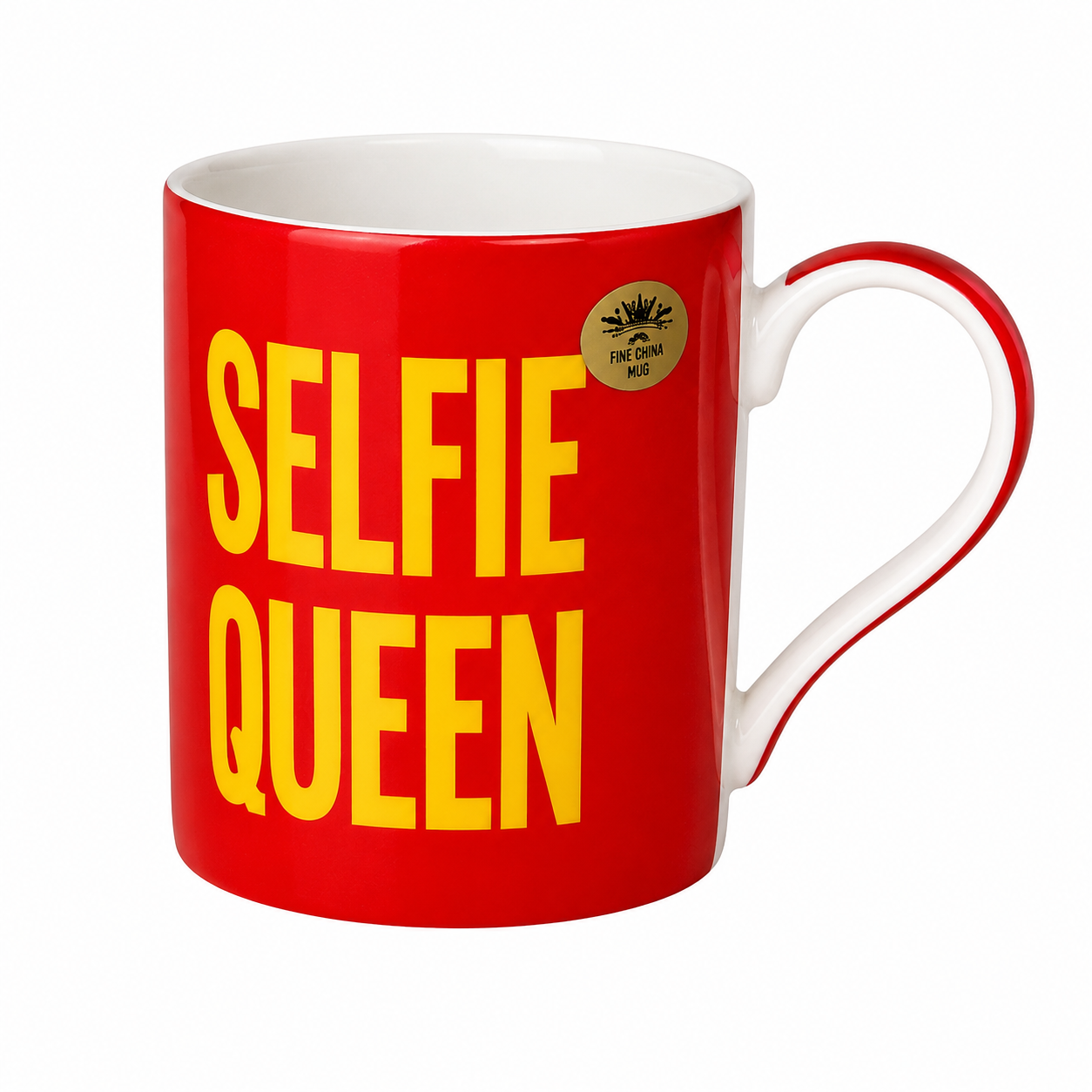 Selfie Queen Mug Gift Set Coffee Tea Mug Red Fine China Microwave Safe